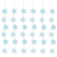 Sneeuwvlokken decoratie slinger 108 cm - 6x - Feestslinger van brandvertragend papier - Winter thema