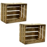 Set van 5x stuks gebruikte houten fruitkisten 30 x 50 x 40 cm