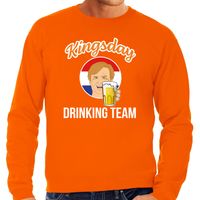 Kingsday drinking team sweater oranje voor heren - Koningsdag truien 2XL  -
