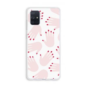 Hands pink: Galaxy A71 Transparant Hoesje