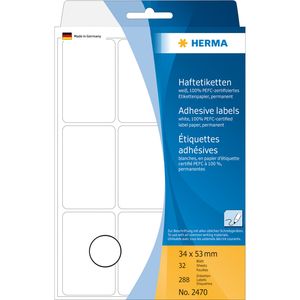 HERMA Universele etiketten 34x53mm wit voor handmatige opschriften 288 St.