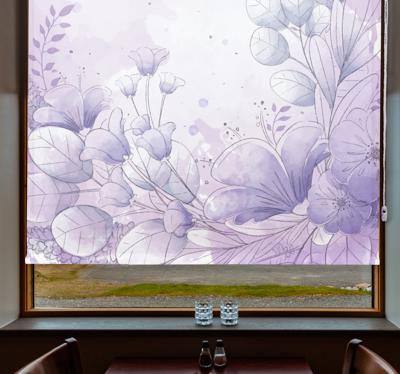 Originele rolgordijnën Paarse en blauwe bloemen
