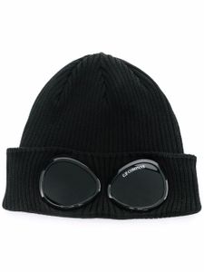 C.P. Company bonnet nervuré à détail de lunettes - Noir