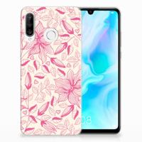Huawei P30 Lite | TPU Case | Pink Flowers