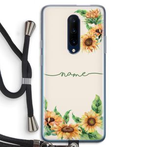 Zonnebloemen: OnePlus 7 Pro Transparant Hoesje met koord