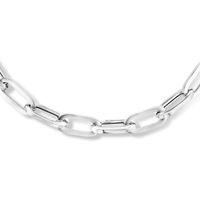 Ketting Paperclip Vierkante Buis zilver 10,5 mm 46 cm