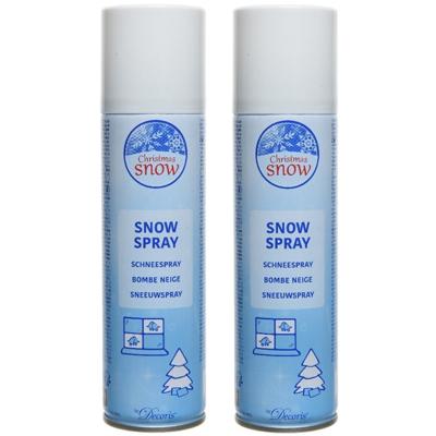 Sneeuwspray - 2x - wit - 150 ml - spuitsneeuw - kunstsneeuw - nepsneeuw - sneeuw decoratie