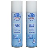 Sneeuwspray - 2x - wit - 150 ml - spuitsneeuw - kunstsneeuw - nepsneeuw - sneeuw decoratie
