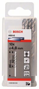 Bosch Accessoires Metaalboren HSS-G, Standard 4,8 x 52 x 83 mm 10st - 2608595334