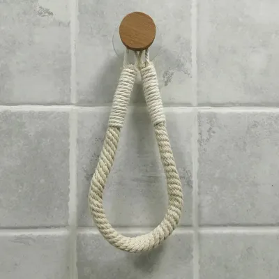 HangEasy Nagelvrije Touw Handdoekhouder & Toiletrolhouder