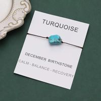 Verstelbare Bruine Wens Armband met Turquoise Steen - Sieraden - Spiritueelboek.nl - thumbnail