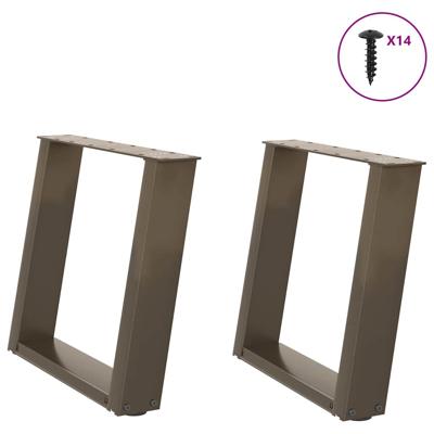 Salontafelpoten 2 st U-vormig 50x(42-43) cm staal naturel