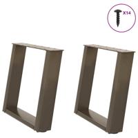 Salontafelpoten 2 st U-vormig 50x(42-43) cm staal naturel