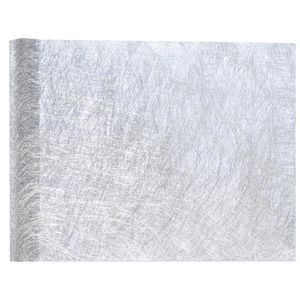 Santex Tafelloper op rol - polyester - metallic zilver - 30 x 500 cm   -