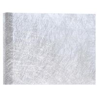 Santex Tafelloper op rol - polyester - metallic zilver - 30 x 500 cm   -