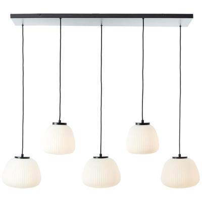 Brilliant HanglampKaizen 5-lichts zwart met wit - 60156/76