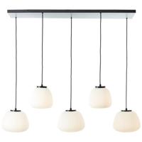 Brilliant HanglampKaizen 5-lichts zwart met wit - 60156/76 Brilliant HanglampKaizen 5-lichts zwart met wit - 60156/76