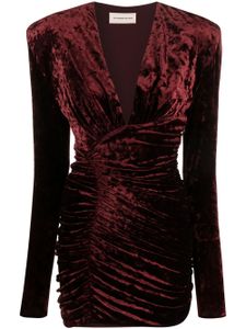 Alexandre Vauthier robe courte froncée en velours - Rouge