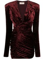 Alexandre Vauthier robe courte froncée en velours - Rouge - thumbnail