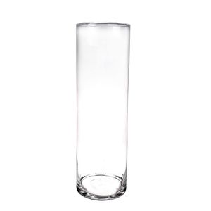 Hoge cilinder vaas/vazen van glas 50 x 15 cm