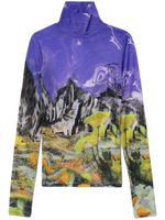 MSGM haut imprimé à col montant - Violet - thumbnail