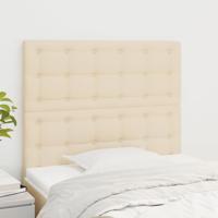 Hoofdborden 2 st 90x5x78/88 cm stof crèmekleurig
