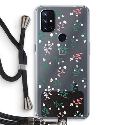 Small white flowers: OnePlus Nord N10 5G Transparant Hoesje met koord