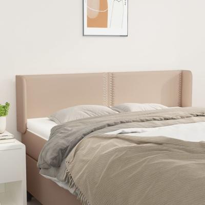 Hoofdbord met randen 147x16x78/88 cm kunstleer cappuccinokleur