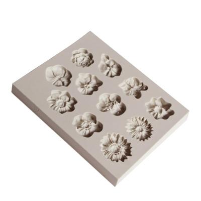 2 stuks fondant cake silicone schimmel chocolade schimmel DIY trompet bloem zon bloembakken decoratie (grijs)