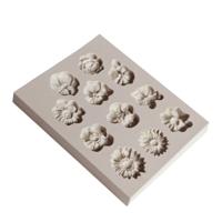2 stuks fondant cake silicone schimmel chocolade schimmel DIY trompet bloem zon bloembakken decoratie (grijs)
