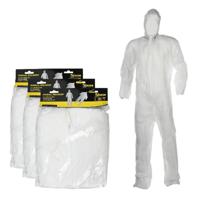 Wegwerp schilders/klussers overall - 12x - one size - Klus overalls voor volwassenen - kunststof