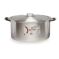 Grote Kookpan/soeppan/sauspan met deksel - Aluminium - 25 liter - D43 x H24 cm