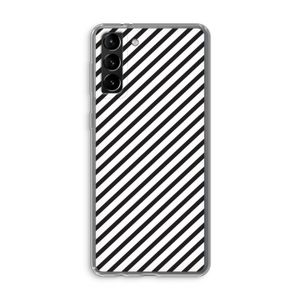 Strepen zwart-wit: Samsung Galaxy S21 Plus Transparant Hoesje