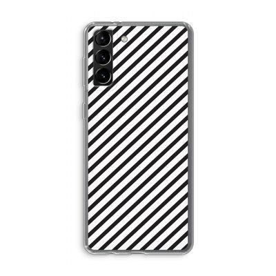 Strepen zwart-wit: Samsung Galaxy S21 Plus Transparant Hoesje