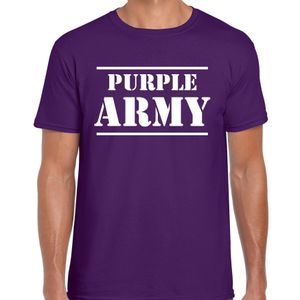 Purple army/Paarse leger supporter/fan t-shirt paars voor heren - Toppers/paarse vrijdag