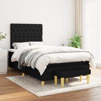 Boxspring met matras stof zwart 120x200 cm