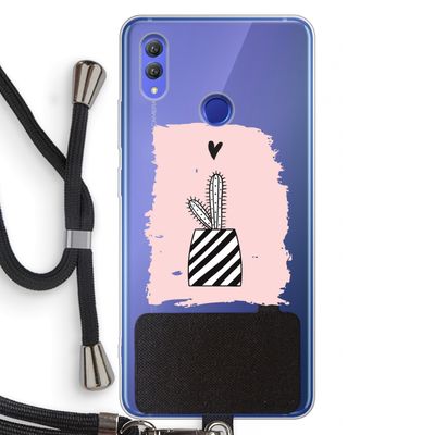 Zwart-wit cactus: Honor Note 10 Transparant Hoesje met koord