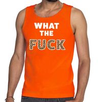 What the Fuck tijgerprint tanktop / mouwloos shirt oranje heren