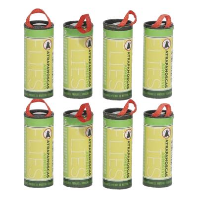 Insecten/vliegen vang plakstrips/kleefstrips - 8x stuks - ongedierte bestrijden