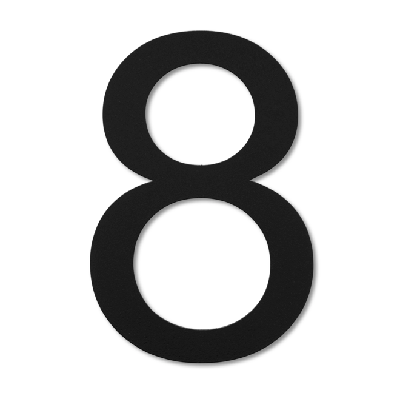 LIROdesign huisnummer 8 zwart - 30 cm - per stuk