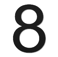 LIROdesign huisnummer 8 zwart - 30 cm - per stuk