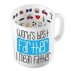 Cadeau koffie/thee mok voor papa - blauw - de beste papa - keramiek - 300 ml - Vaderdag