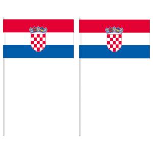 Zwaaivlaggetjes Kroatië - papier - 12x24 cm - vlag op stokje - feest