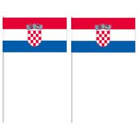 Zwaaivlaggetjes Kroatië - papier - 12x24 cm - vlag op stokje - feest Zwaaivlaggetjes Kroatië - papier - 12x24 cm - vlag op stokje - feest