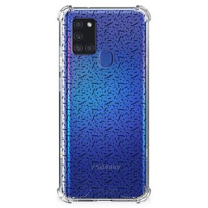 Samsung Galaxy A21s Doorzichtige Silicone Hoesje Stripes Dots