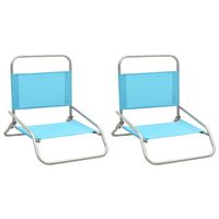 vidaXL Strandstoelen 2 st inklapbaar stof turquoise