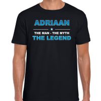 Naam cadeau t-shirt Adriaan - the legend zwart voor heren - thumbnail