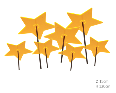 7 stuks! Zonnevangers Ster Geel medium 120x15 cm Cazador Del Sol - Cazador del sol