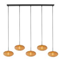 Steinhauer HanglampHaloSwap zwart met bol amber glas - 4286ZW