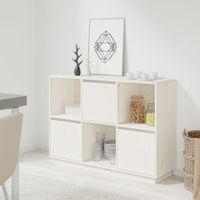 Dressoir 110,5x35x80 cm massief grenenhout wit - thumbnail